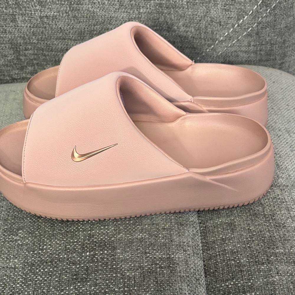 Nike Women's Blush Pink Platform Slide Sandals - Picture 3 of 7